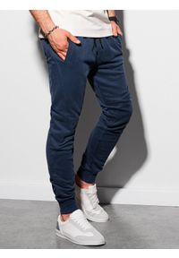 Ombre Clothing - Spodnie męskie dresowe joggery P948 - granatowe - XXL. Kolor: niebieski. Materiał: dresówka #3