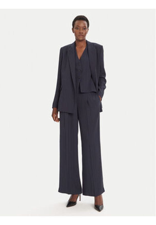 BOSS Marynarka Janka-DB2 50548492 Granatowy Relaxed Fit. Kolor: niebieski. Materiał: wiskoza