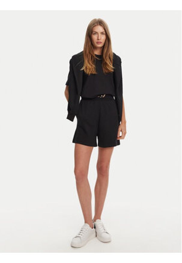 BOSS Szorty piżamowe Cp Stripe_Shorts 50539981 Czarny Relaxed Fit. Kolor: czarny. Materiał: bawełna
