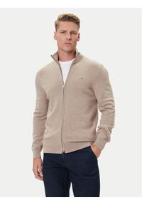 GANT - Gant Kardigan 8030164 Beżowy Regular Fit. Kolor: beżowy. Materiał: bawełna