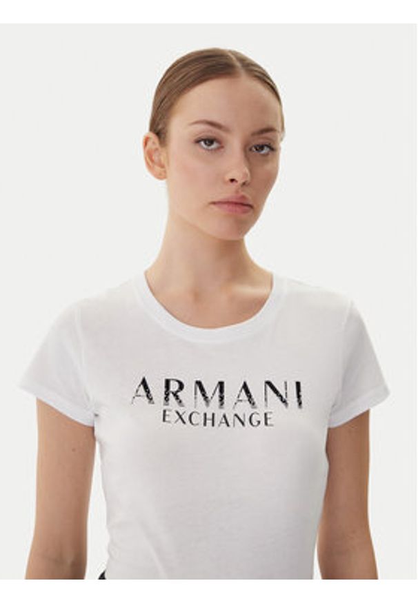 Armani Exchange T-Shirt XW001351 AF17172 U0002 Biały Slim Fit. Kolor: biały. Materiał: bawełna