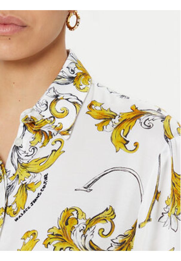 Versace Jeans Couture Koszula 78HAL222 Biały Relaxed Fit. Kolor: biały. Materiał: wiskoza
