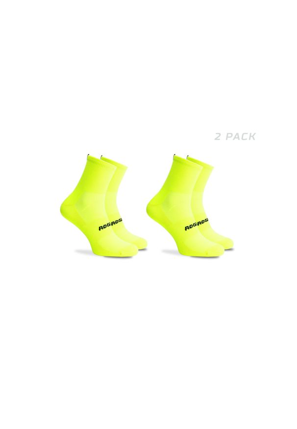 ROGELLI - Skarpetki sportowe coolmax Rogelli ESSENTIAL 2 pary. Kolor: żółty. Sport: kolarstwo