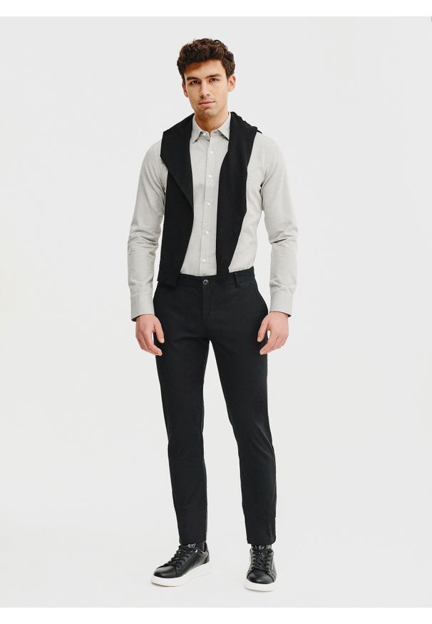 Pako Lorente - PAKO LORENTE – Zielono-szara bawełniana koszula męska. Kolor: zielony, szary, wielokolorowy. Materiał: bawełna. Długość rękawa: długi rękaw. Długość: długie. Wzór: gładki