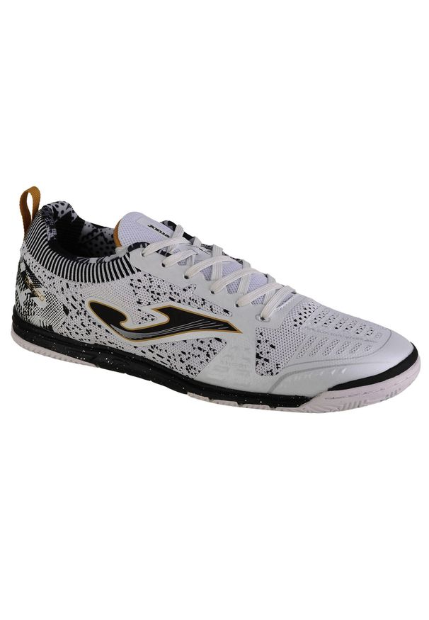 Buty halowe - halówki męskie, Joma Tactico 24 TACS IN. Zapięcie: sznurówki. Kolor: biały, wielokolorowy, czarny. Materiał: materiał, syntetyk. Szerokość cholewki: normalna. Sport: piłka nożna