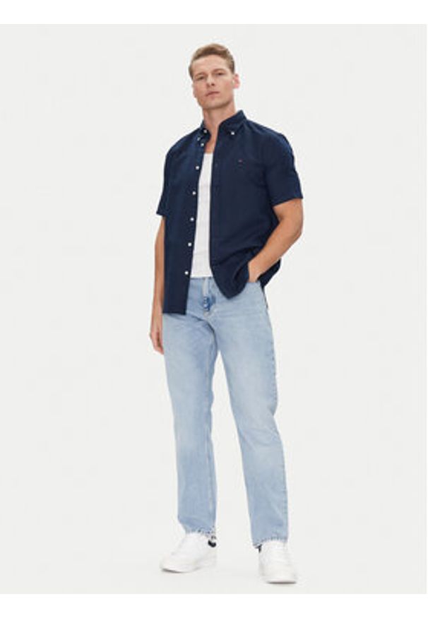 TOMMY HILFIGER - Tommy Hilfiger Koszula MW0MW40703 Granatowy Regular Fit. Kolor: niebieski. Materiał: bawełna