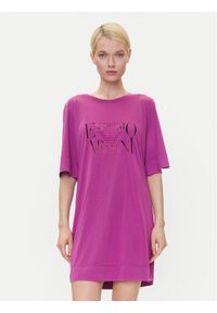 Emporio Armani Sukienka codzienna EW000618 AF12187 UA227 Różowy Loose Fit. Okazja: na co dzień. Kolor: różowy. Materiał: wiskoza. Typ sukienki: proste. Styl: casual #1