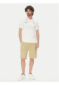 La Martina Polo Achille MAPG30 PK097 Biały Regular Fit. Typ kołnierza: polo. Kolor: biały. Materiał: bawełna #5