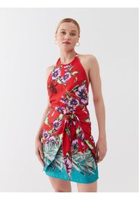Guess Sukienka letnia W3YK52 WF1T2 Czerwony Slim Fit. Kolor: czerwony. Materiał: syntetyk. Sezon: lato