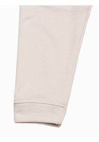 Ombre Clothing - Spodnie męskie dresowe joggery P987 - ecru - XXL. Kolor: biały. Materiał: dresówka