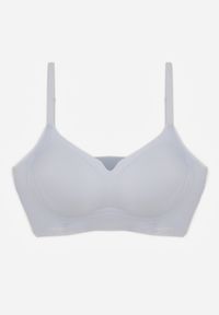 Born2be - Niebieski Bezszwowy Biustonosz Bez Fiszbin z Elastycznego Materiału Edalith. Kolor: niebieski. Materiał: materiał #2