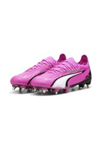 Buty piłkarskie męskie Puma Ultra Ultimate. Zapięcie: sznurówki. Kolor: różowy. Materiał: syntetyk. Szerokość cholewki: normalna. Sport: piłka nożna