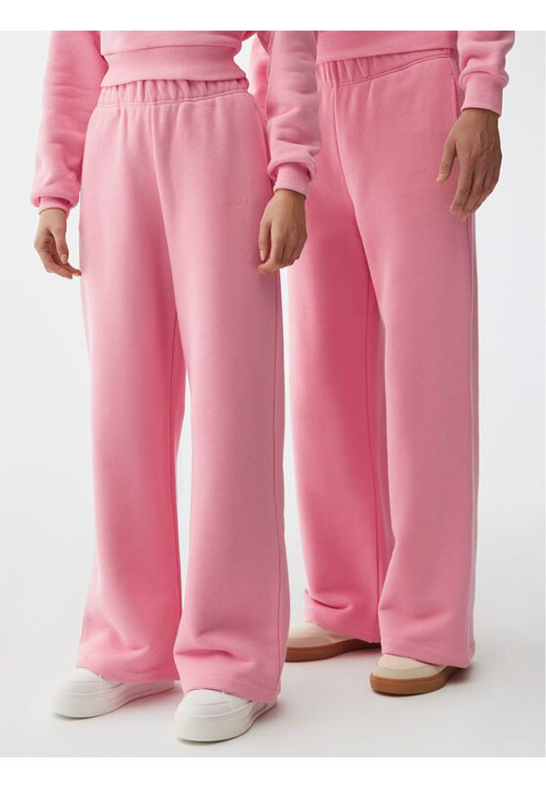 Americanos Spodnie dresowe Unisex Chicago Różowy Wide Leg. Kolor: różowy. Materiał: bawełna, dresówka