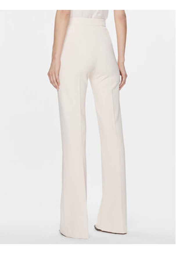 Elisabetta Franchi Spodnie materiałowe PA-T15-41E2 Écru Regular Fit. Materiał: syntetyk, materiał