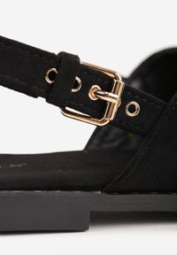 Born2be - Czarne Sandały VICES z Paskami w Kształcie X z Imitacji Zamszu Laraida. Okazja: na co dzień. Zapięcie: pasek. Kolor: czarny. Materiał: zamsz. Wzór: paski. Sezon: lato. Styl: casual, elegancki #9