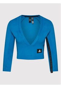Adidas - adidas Bluzka Sportswear Mission Victory HE1704 Niebieski Slim Fit. Kolor: niebieski. Materiał: wiskoza