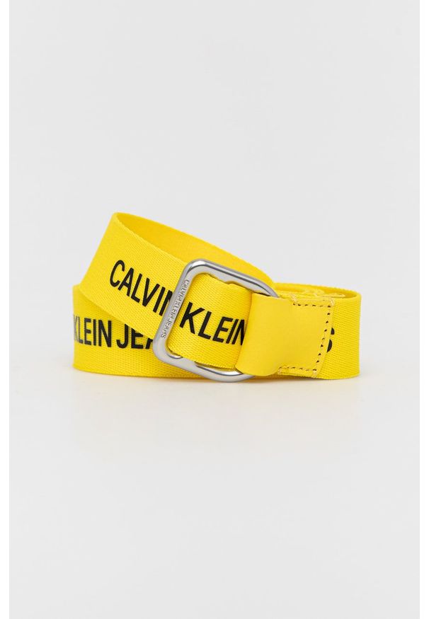Calvin Klein Jeans Pasek K60K608292.4890 damski kolor żółty. Kolor: żółty
