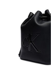 Calvin Klein Torebka Bold Ck Mini Bucket Crossbody LV04F3870G Czarny. Kolor: czarny. Materiał: skórzane #5