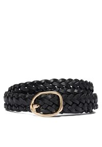 TOMMY HILFIGER - Tommy Hilfiger Pasek Th Sculpt 2.0 Woven AW0AW18696 Czarny. Kolor: czarny. Materiał: skóra #1