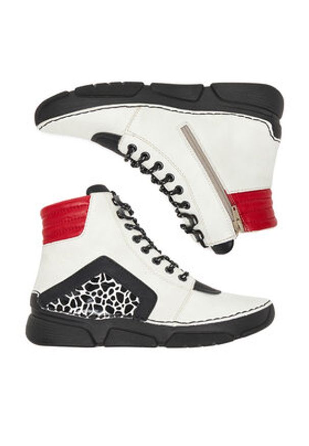 Rieker Trzewiki 45904-60 Biały. Kolor: biały. Materiał: syntetyk, materiał