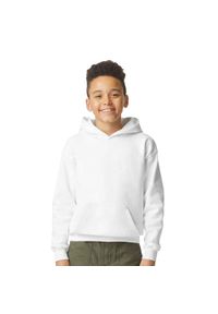 GILDAN - Bluza Dziecięca Softstyle Plain Midweight Fleece Hoodie. Kolor: biały