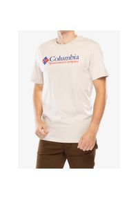 columbia - Koszulka z nadrukiem męska Columbia CSC Basic Logo S/S Shirt. Kolor: biały. Wzór: nadruk