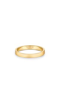 W.KRUK - Obrączka ślubna złota Alba męska. Materiał: złote. Kolor: złoty. Wzór: gładki, aplikacja