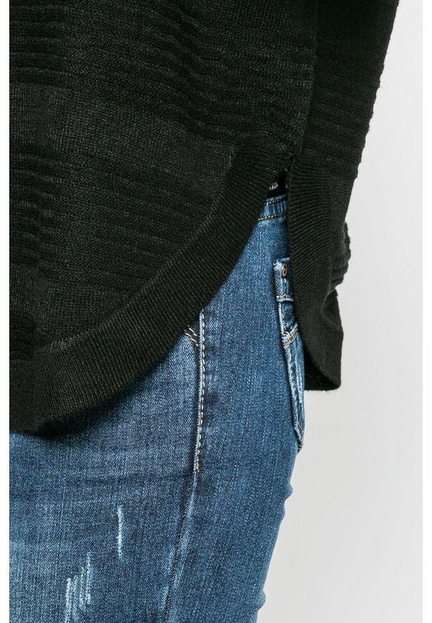 only - Only - Sweter. Okazja: na co dzień. Kolor: czarny. Długość rękawa: raglanowy rękaw. Styl: casual