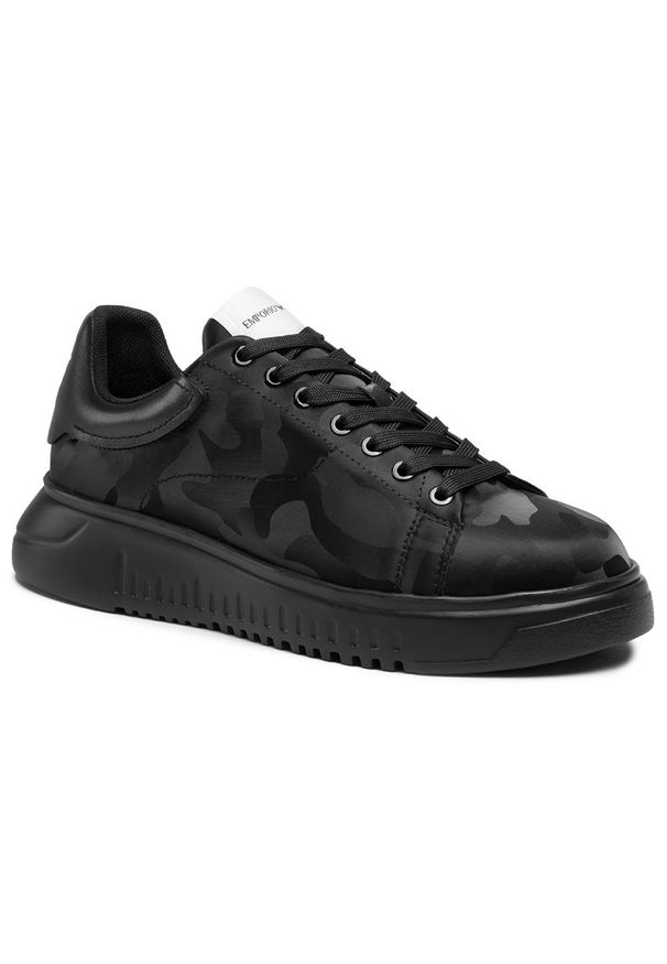 Emporio Armani - Sneakersy EMPORIO ARMANI - X4X264 XM724 K001 Black/Black. Okazja: na co dzień. Kolor: czarny. Materiał: materiał, skóra. Styl: elegancki, casual, klasyczny, sportowy
