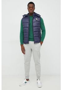 United Colors of Benetton sweter wełniany męski kolor zielony lekki. Kolor: zielony. Materiał: wełna. Długość rękawa: długi rękaw. Długość: długie #2