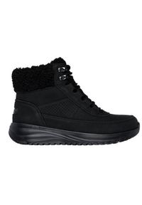 skechers - Buty do chodzenia damskie Skechers On-the-go Stellar. Wysokość cholewki: za kostkę. Zapięcie: sznurówki. Kolor: czarny. Materiał: materiał, syntetyk, tkanina, skóra. Szerokość cholewki: normalna. Sezon: zima. Sport: turystyka piesza
