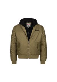 Kurtka puchowa Lonsdale Ballindean. Typ kołnierza: kaptur. Kolor: czarny, zielony, wielokolorowy. Materiał: puch. Sport: turystyka piesza #1