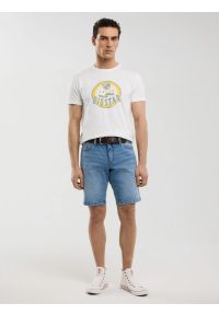 Big-Star - Koszulka męska z nadrukiem biała Stelian 100. Okazja: na co dzień. Kolor: biały. Materiał: bawełna, jeans, skóra. Wzór: nadruk. Sezon: lato. Styl: retro, casual #6