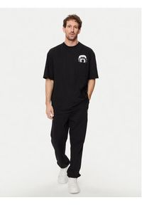 Karl Lagerfeld - KARL LAGERFELD T-Shirt 755099 542270 Czarny Regular Fit. Typ kołnierza: dekolt w karo. Kolor: czarny. Materiał: bawełna #2