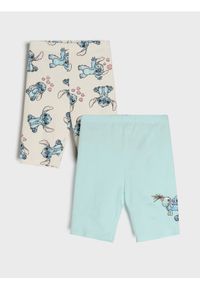 Sinsay - Krótkie legginsy 2 pack Stitch - błękitny. Kolor: niebieski. Długość: krótkie