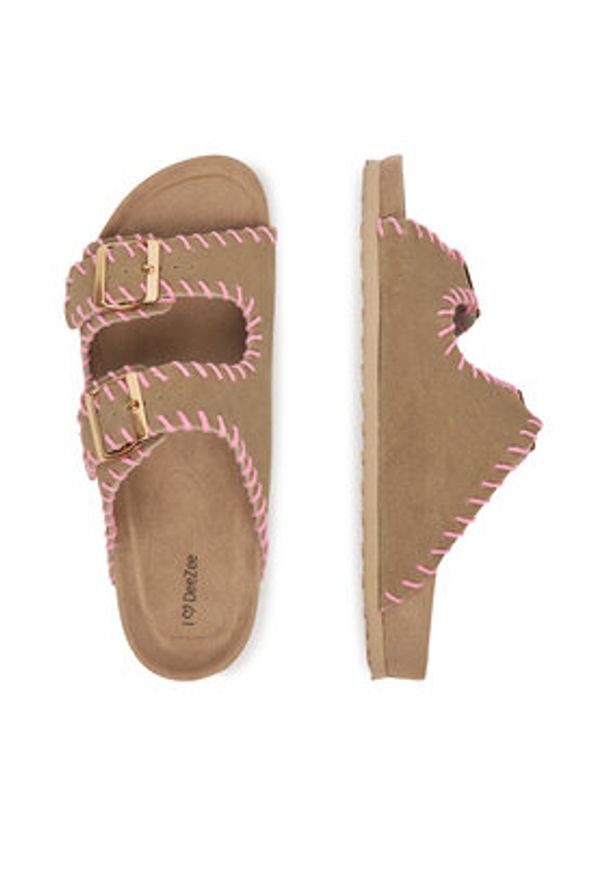 DeeZee Klapki MXCR-205 Beżowy. Kolor: beżowy. Materiał: materiał