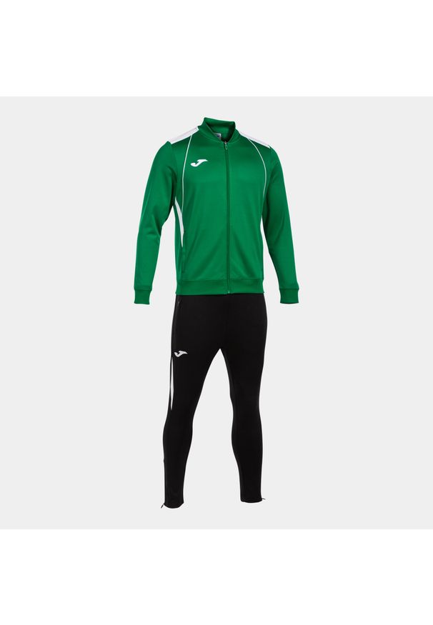 Dres Joma Championship VII. Kolor: wielokolorowy, biały, zielony. Materiał: dresówka. Sport: piłka nożna, fitness