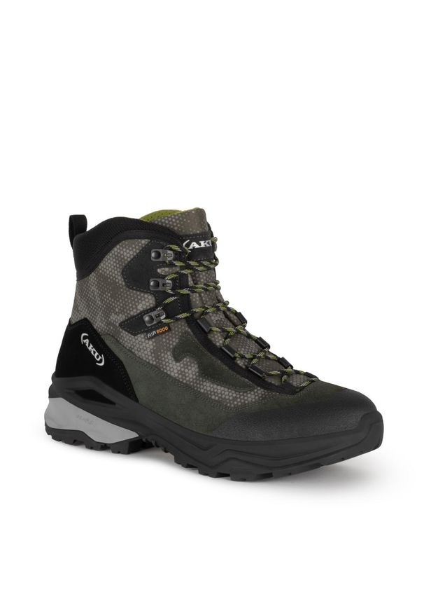 Buty sportowe trekkingowe męskie Aku Adapta Gore-tex wytrzymałe. Kolor: wielokolorowy, czarny, zielony. Materiał: materiał, skóra. Szerokość cholewki: normalna. Technologia: Gore-Tex