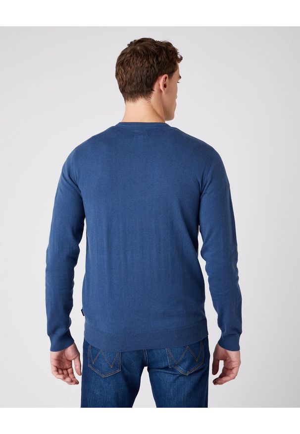 Wrangler - WRANGLER CREW KNIT DARK DENIM W8A02PXTG 112141657. Materiał: denim. Styl: klasyczny