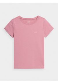 4f - 4F T-shirt gładki dziewczęcy 152 (11-12 lat). Kolor: różowy. Materiał: bawełna. Wzór: gładki. Sezon: lato