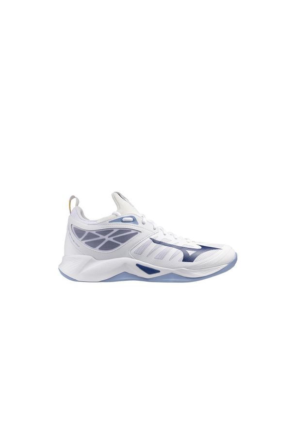 Buty halowe Mizuno Wave Dimension. Kolor: biały, wielokolorowy, niebieski. Model: Mizuno Wave. Sport: siatkówka