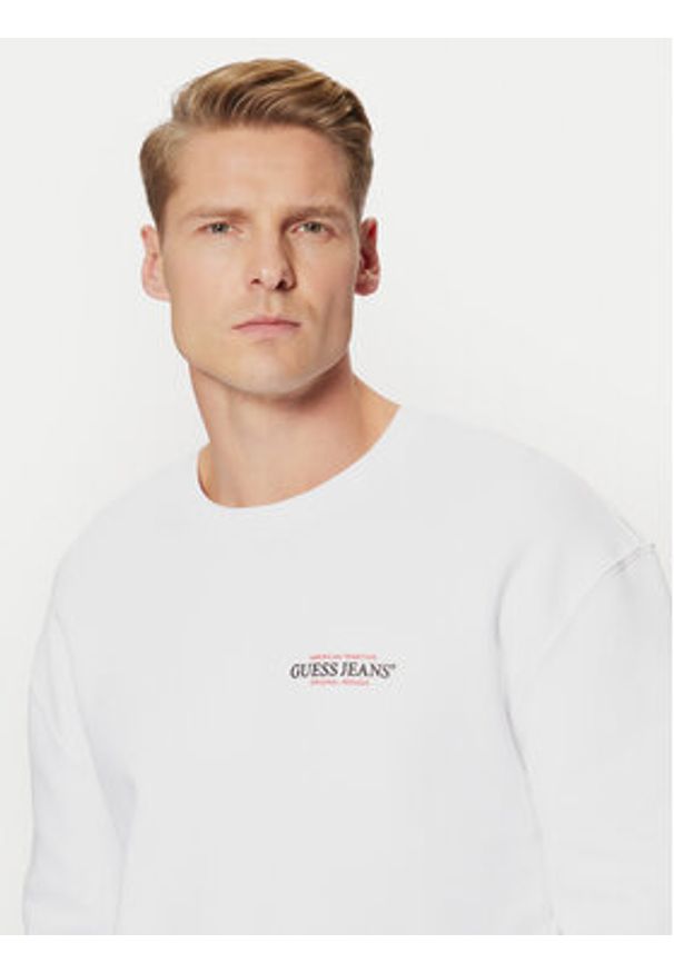 Guess Jeans Bluza M4YQ17 K9V31 Biały Regular Fit. Kolor: biały. Materiał: bawełna
