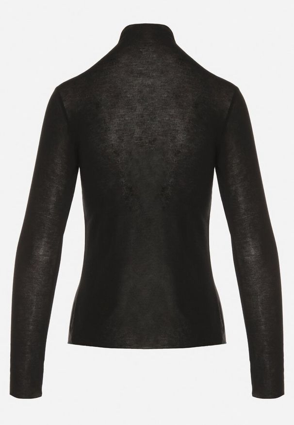 Born2be - Czarna Bluzka z Golfem Typu Longsleeve z Wiskozy z Kaszmirem Fedine. Okazja: na co dzień. Typ kołnierza: golf. Kolor: czarny. Materiał: wiskoza, kaszmir. Długość rękawa: długi rękaw. Styl: casual, elegancki, klasyczny