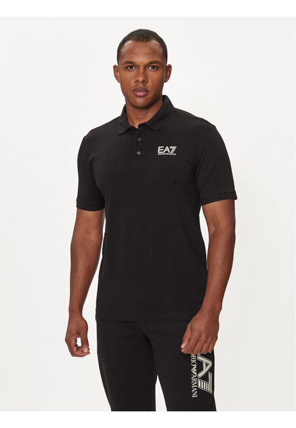 EA7 Emporio Armani Polo 6DPF16 PJVQZ 1200 Czarny Regular Fit. Typ kołnierza: polo. Kolor: czarny. Materiał: bawełna