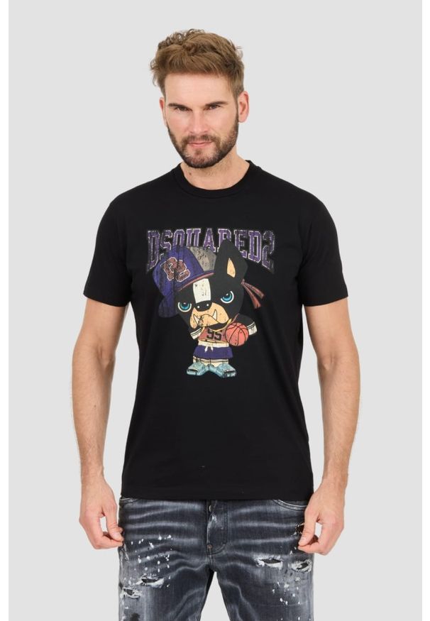 DSQUARED2 Czarny męski t-shirt Cool Fit Tee, Rozmiar XL. Kolor: czarny
