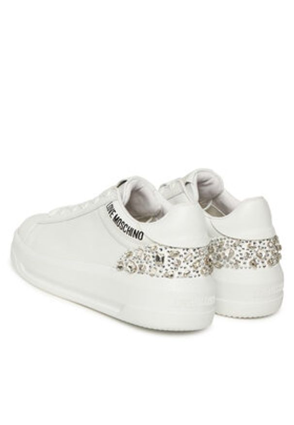Love Moschino - LOVE MOSCHINO Sneakersy JA15305G0NIAL10A Biały. Kolor: biały. Materiał: skóra