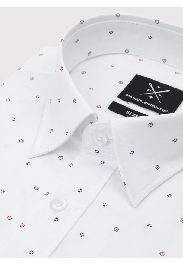 Pako Lorente - PAKO LORENTE - Koszula męska z krótkim rękawem mikrowzór. Materiał: bawełna, elastan. Długość rękawa: krótki rękaw. Długość: krótkie. Sezon: lato