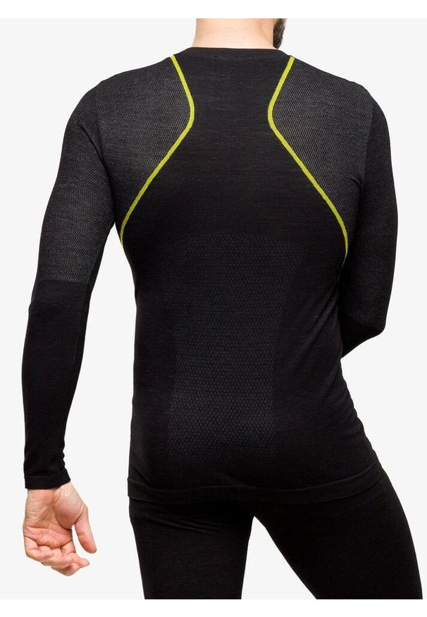 LA SPORTIVA - Bluza termoaktywna męska La Sportiva Wool40 Aero Longsleeve. Kolor: czarny. Długość rękawa: długi rękaw. Sport: turystyka piesza