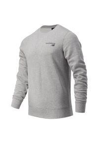 Bluza New Balance MT03911AG - szara. Kolor: szary. Materiał: materiał, bawełna, prążkowany. Styl: sportowy