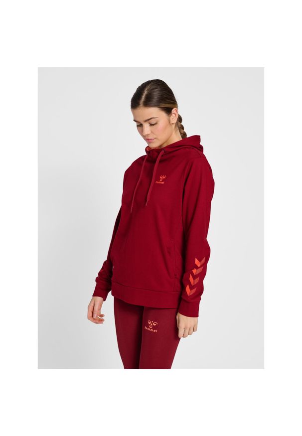 Damska bawełniana bluza z kapturem Hummel Off-Grid. Typ kołnierza: kaptur. Kolor: wielokolorowy, czerwony, brązowy. Materiał: bawełna. Sport: piłka ręczna